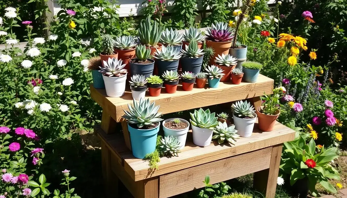 DIY Outdoor Plant Stand for Succulent