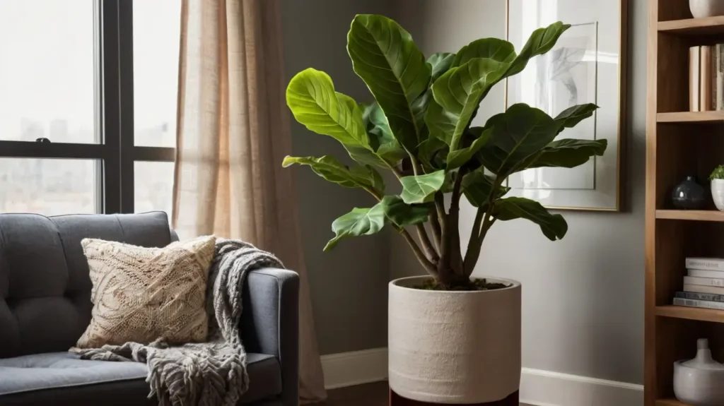 Space with Big Leaf Indoor Plants