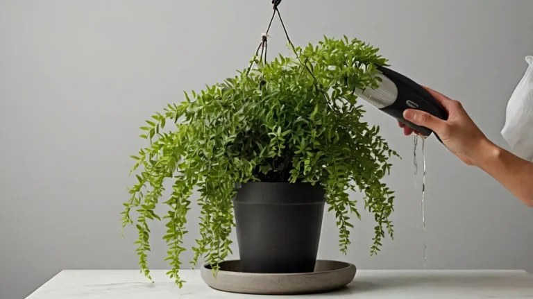 cleaning artificial hanging plants