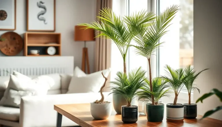 small palm trees that grow in pots
